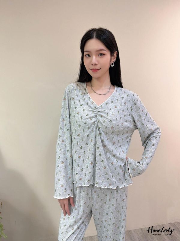 LTA59 可愛小花朵Q邊BRA睡衣套裝 