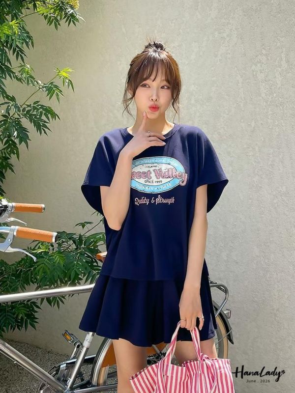 LLA76 美背開叉休閒套裝 