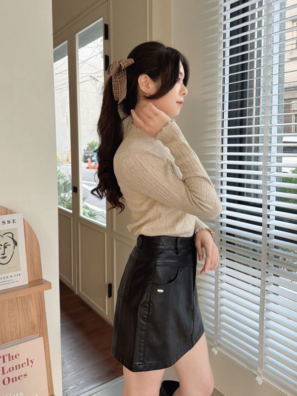 WQB43 格紋垂墜蝴蝶結香蕉夾 