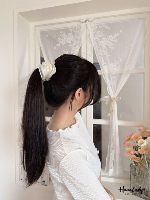 LFA85 溫柔小姐姐緞帶紗髮圈 
