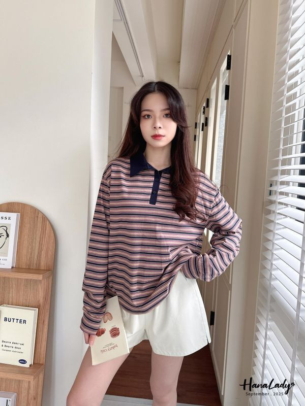 WKA30 秋冬配色休閒條紋衫 