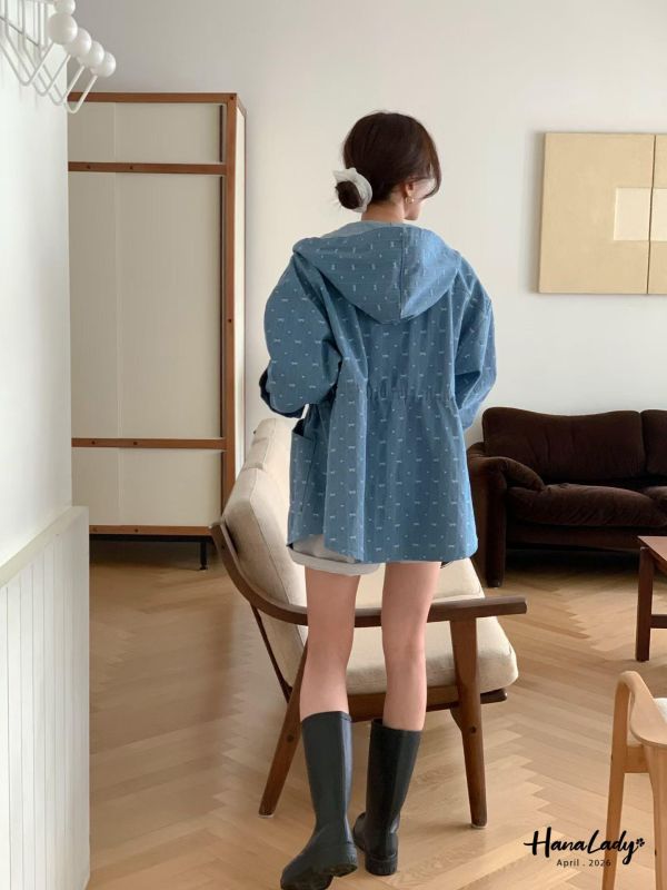 LFA41 俏皮刺繡蝴蝶結愛心丹寧外 