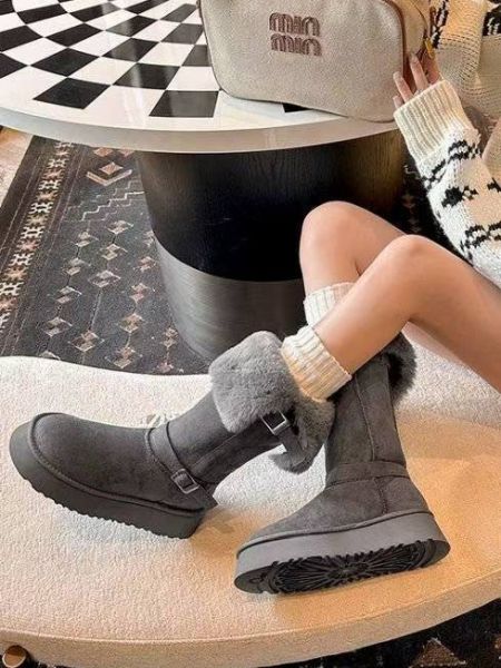 WQB54 可可愛愛釦帶設計雪靴 