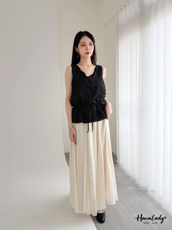 LFA83 超美流光紗緞面長裙 