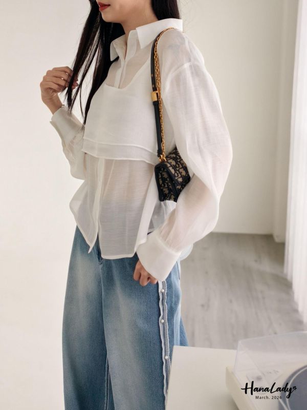 LSA32 兩件式柔美雪紡上衣 