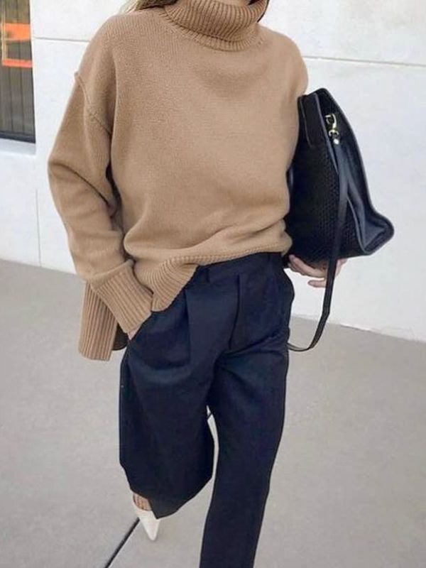 WQA70 簡約高領針織上衣 