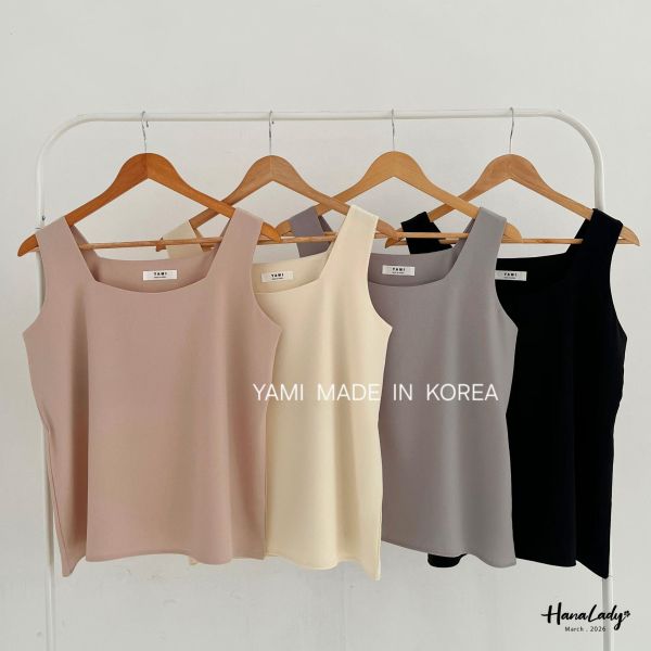 LFA03 簡單純色方領雪紡背心 