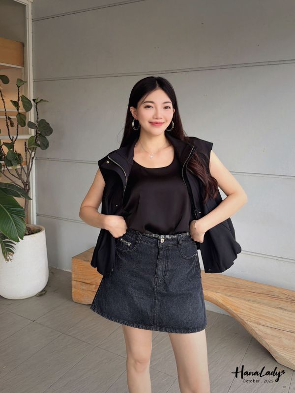 WTB35 必收俐落翻領拉鍊背心 