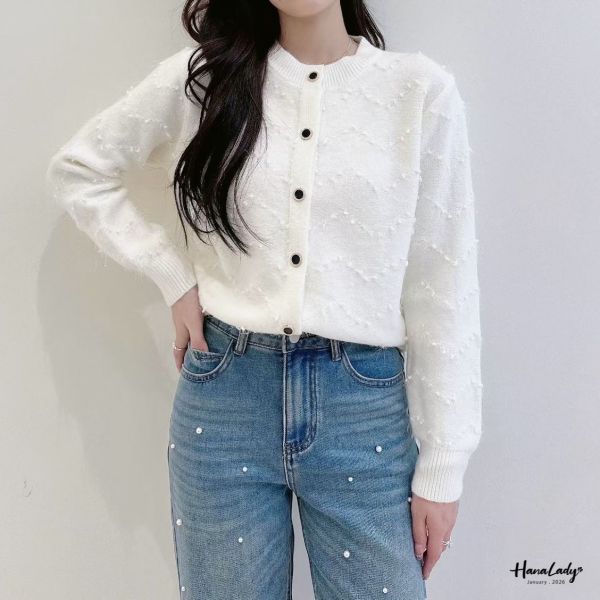 LEA34 金蔥細閃毛絲球球上衣 