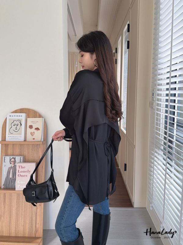 WTA24 浪漫必收款後綁帶雪紡衫 