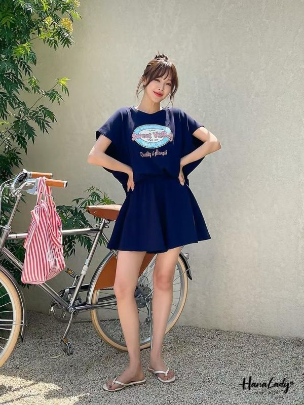 LLA76 美背開叉休閒套裝 