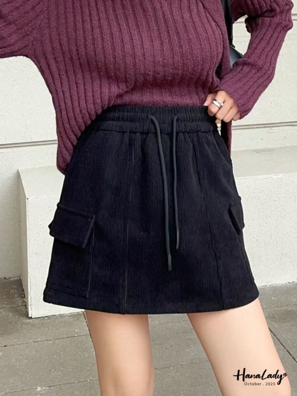 WTA85 燈心絨工裝休閒褲裙 