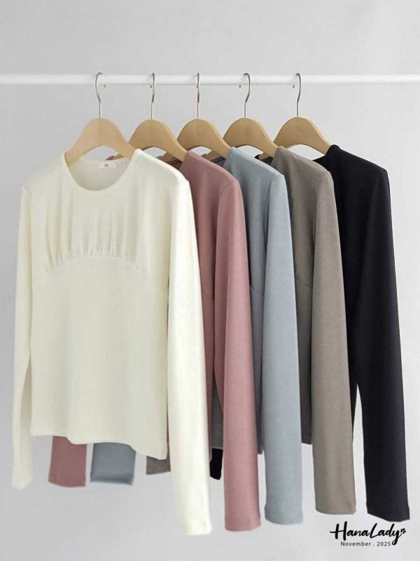 WJA66 簡約抓皺內搭上衣 