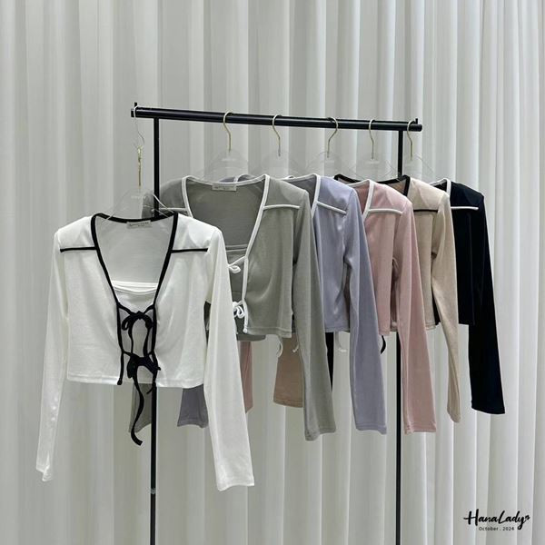 FTA43 簡約線條綁帶上衣 