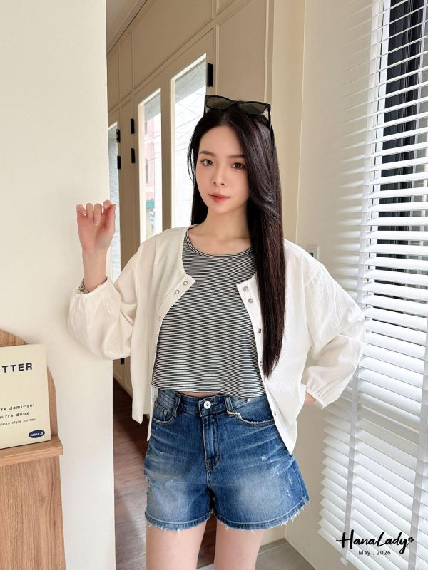 LWA55 兩件式條紋背心排扣外 