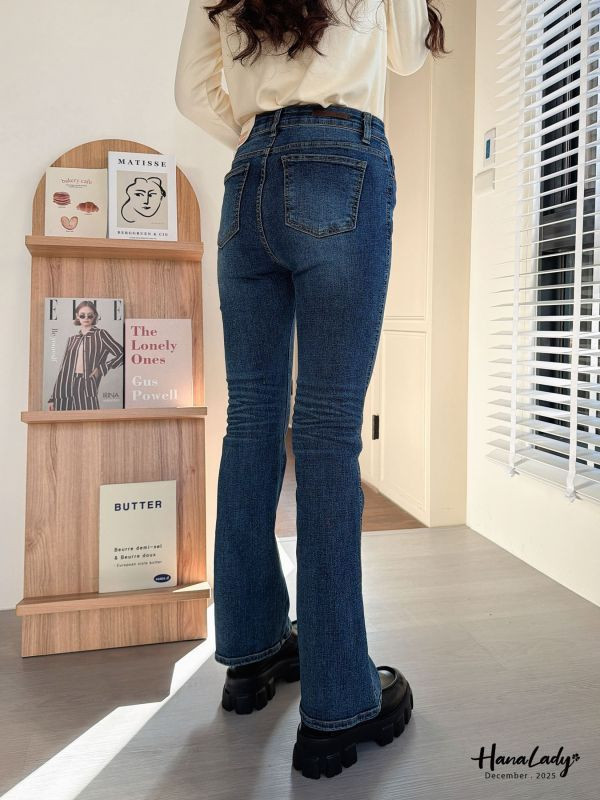 WQA36 沒有刷毛的喇叭丹寧褲 