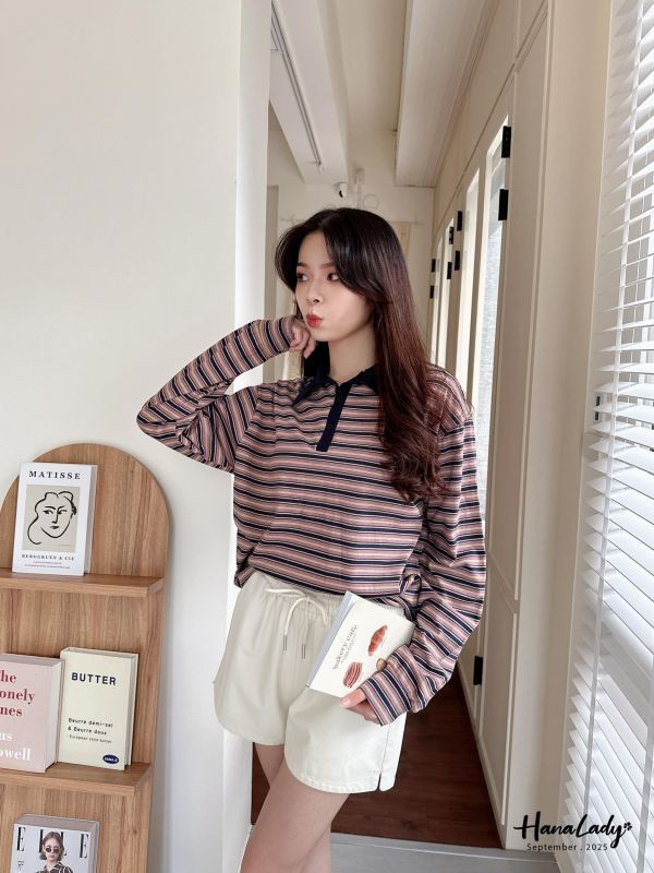 WKA30 秋冬配色休閒條紋衫 