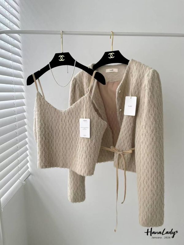 LEA38 高質感氣質毛絲兩件式上衣 