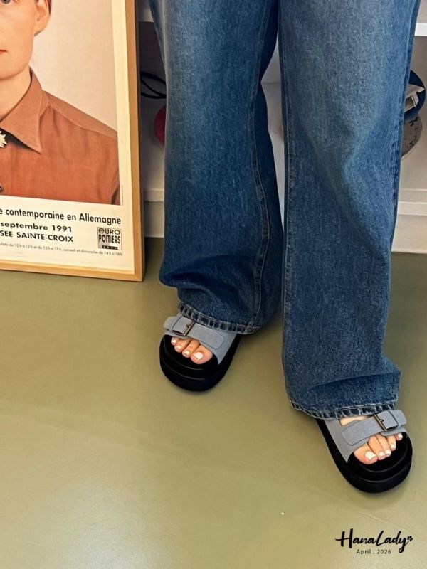 LFA97 厚底雙釦帶凉拖 