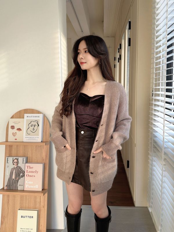 WQA57 簡約小口袋設計羊毛外套 