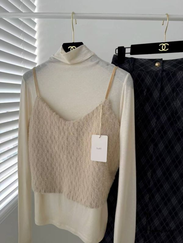 LEA38 高質感氣質毛絲兩件式上衣 