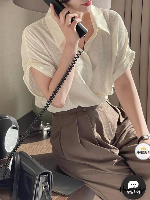 LFA19 簡約親膚造型袖口襯衫 