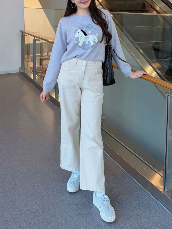 WQB66 挺版棉絨內磨毛直筒褲 