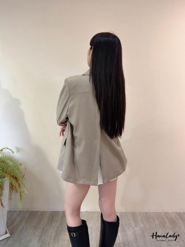 LTA21 美背開岔設計翻領西外 