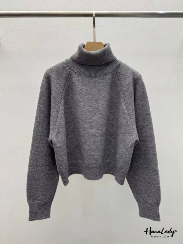 LEA92 簡簡單單百搭高領針織上衣 