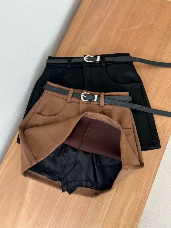 WQA27 好舒服附腰帶麂皮褲裙 