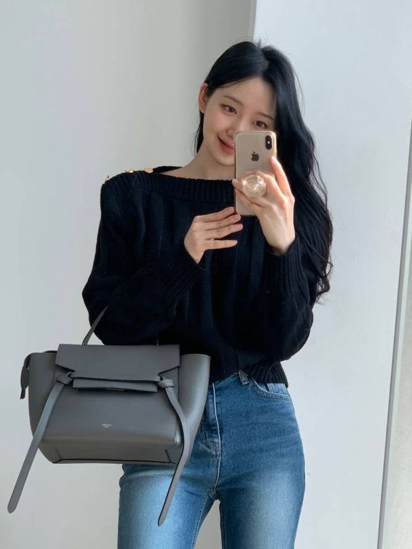 WQA59 金釦肩設計針織上衣 