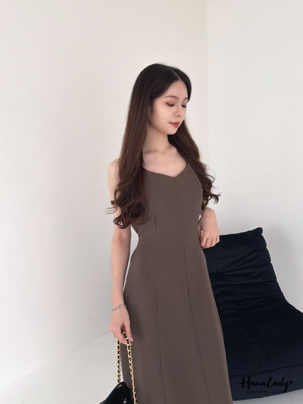 WJA99 顯瘦V領收腰綁帶長洋 