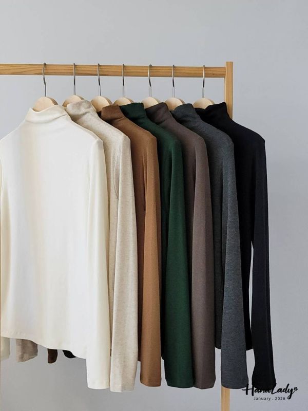 LEA73 純色立領親膚棉上衣 