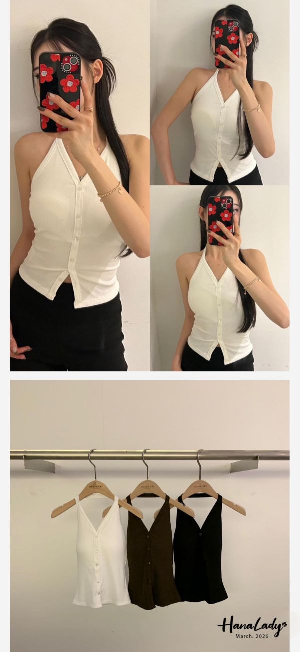 LFA98 今夏必收排釦繞脖BraTop 