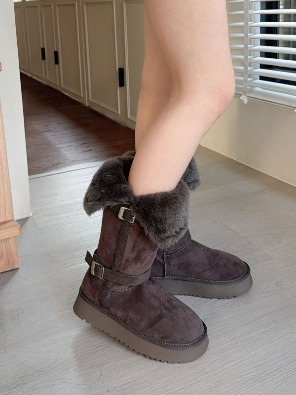 WQB54 可可愛愛釦帶設計雪靴 