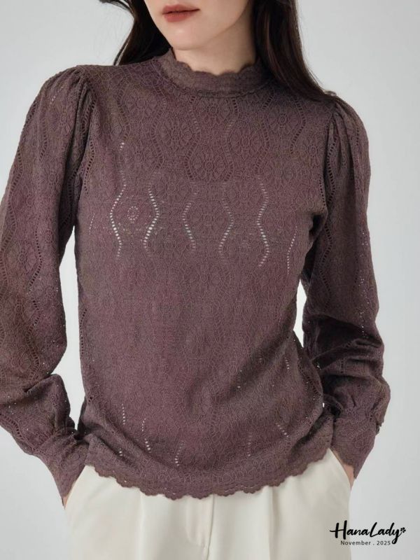 WJA65 必收款絕美布蕾絲立領上衣 