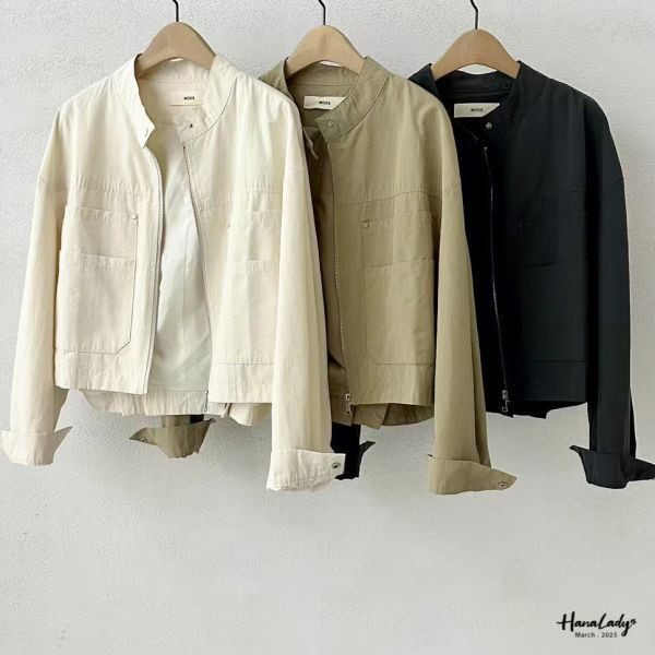 WSA18 帥氣多口袋後抓摺外套 