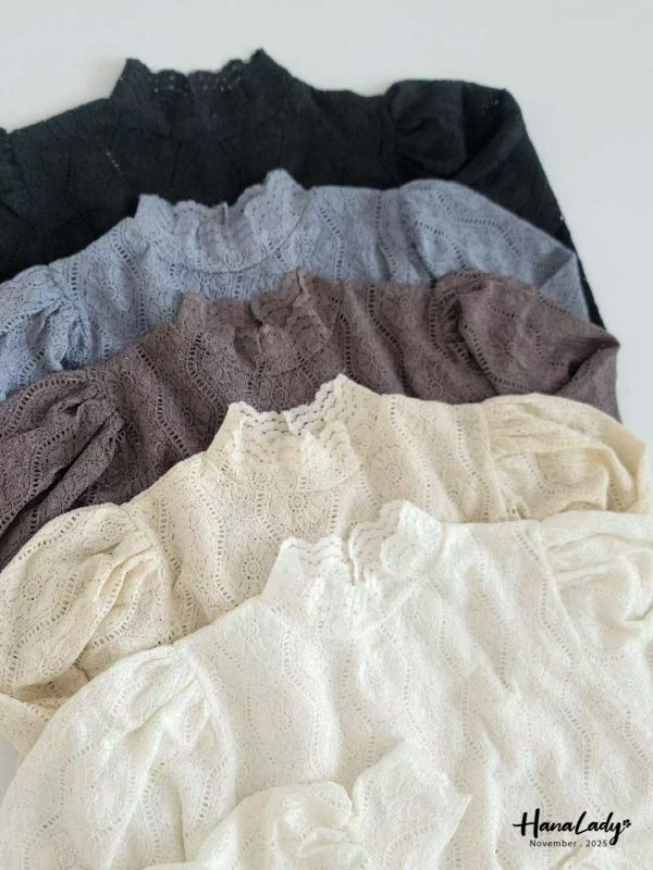 WJA65 必收款絕美布蕾絲立領上衣 