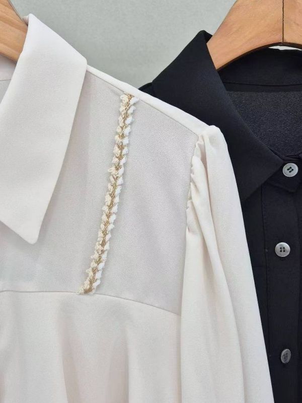 WQA06 金蔥麻花波浪雪紡上衣 