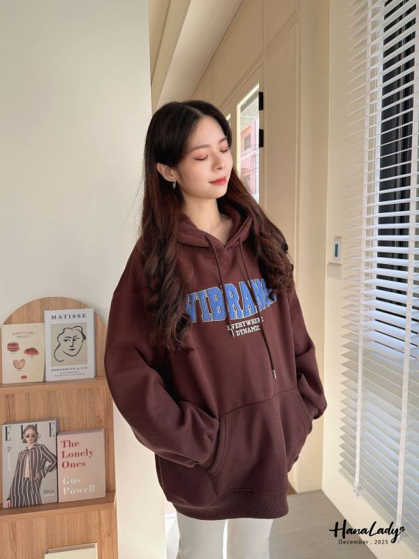 WQA18 立體毛呢字母內刷絨帽T 