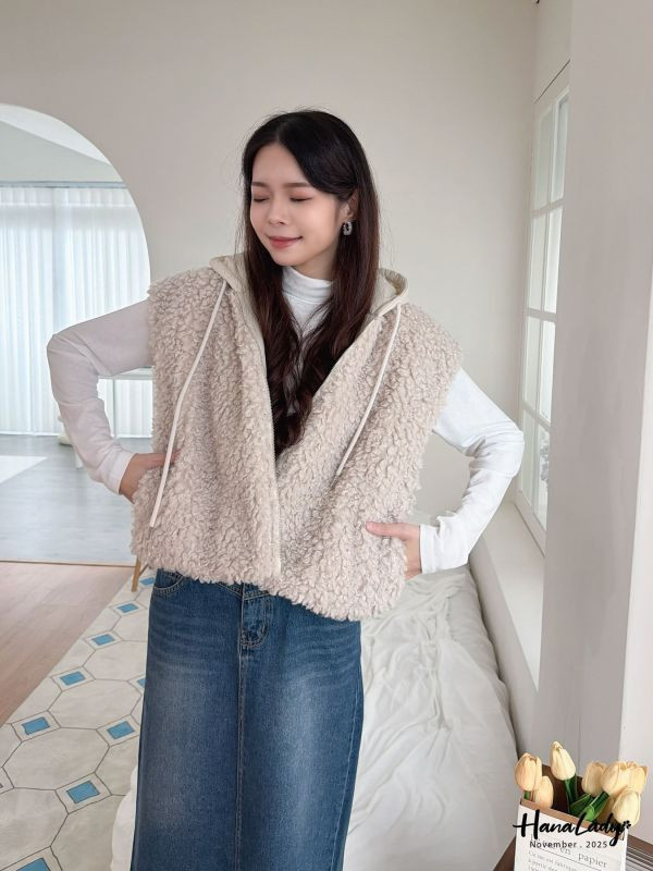 WJA19 正反兩穿短版連帽背心 