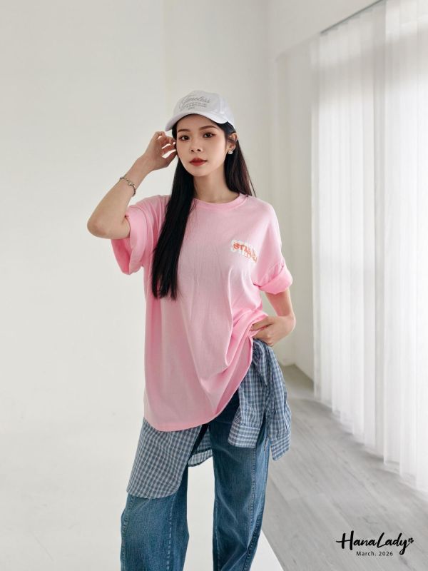 LSA39 繽紛貼布字母棉T 