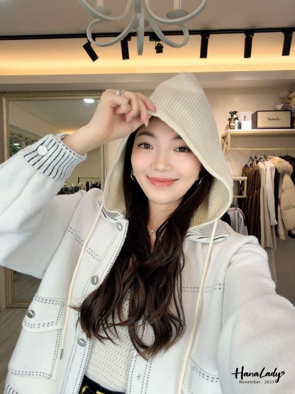 WJB38 親膚毛料針織外套帽可拆 