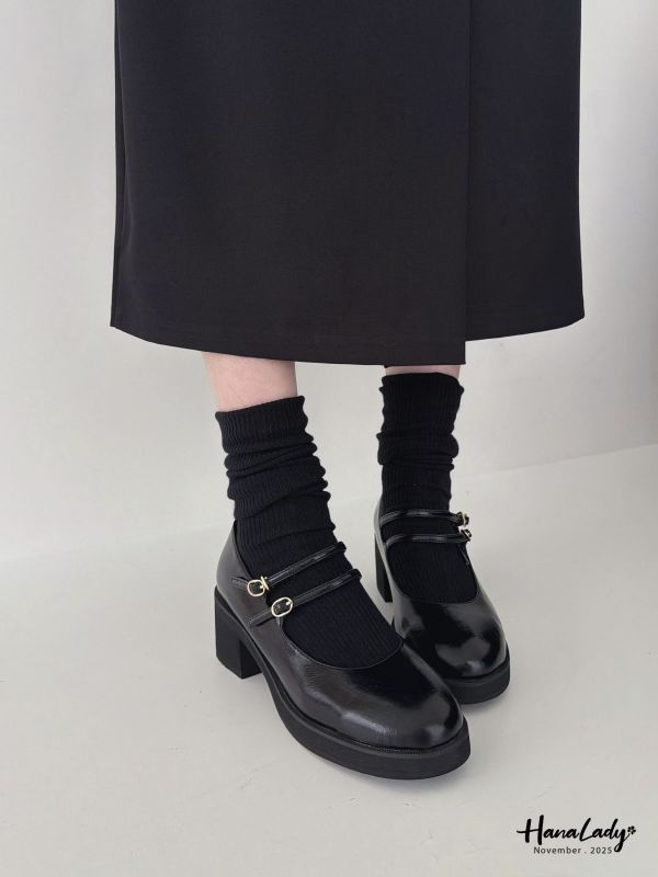 WJB30 雙環亮面增高娃娃鞋 