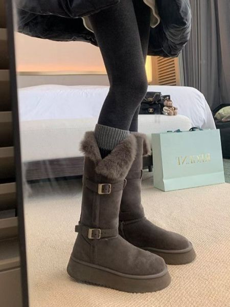 WQB54 可可愛愛釦帶設計雪靴 