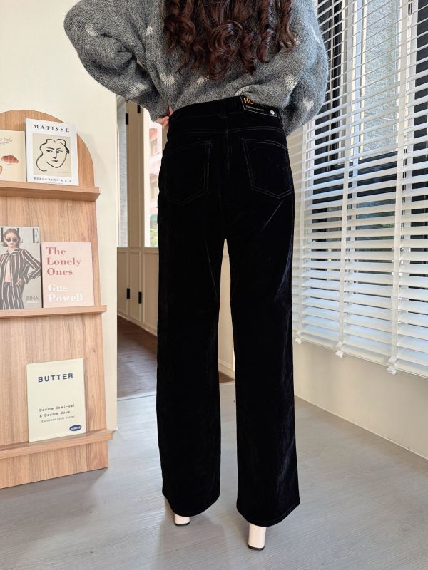 WQB14 必收最愛天鵝絨直筒褲 