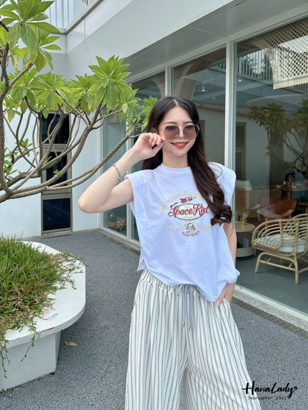 WKA53 休閒直條抽繩棉褲 