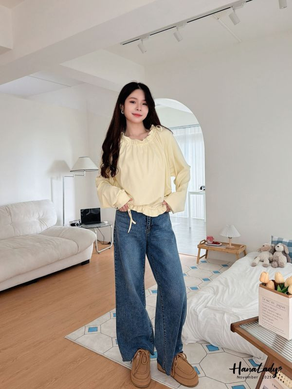 WJA49 親膚舒適造型抽繩上衣 