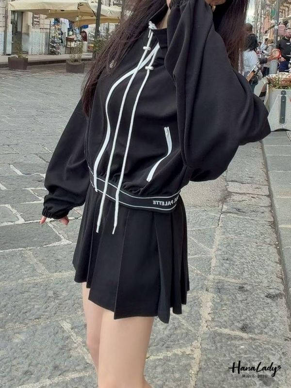 LSA05 字母腰設計百摺褲裙 