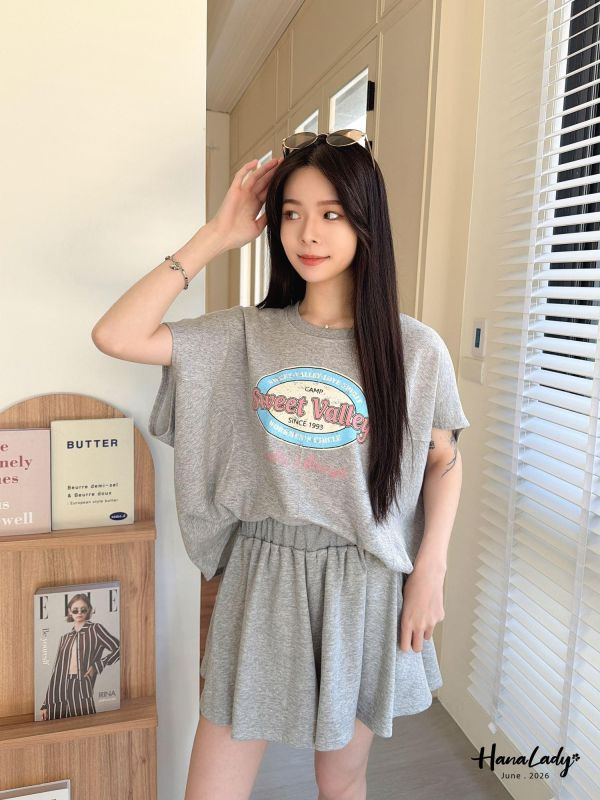 LLA76 美背開叉休閒套裝 